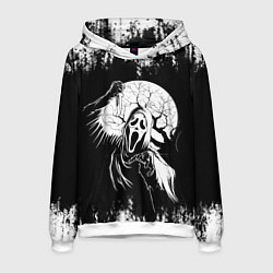 Толстовка-худи мужская Крик Хэллоуин Хоррор Scream Halloween, цвет: 3D-белый