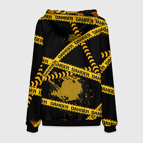 Мужская толстовка Лента DANGER / 3D-Черный – фото 2