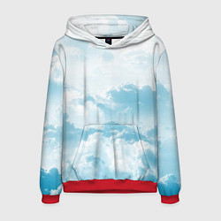 Толстовка-худи мужская Плотные облака, цвет: 3D-красный