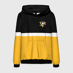 Толстовка-худи мужская Питтсбург Пингвинз НХЛ, цвет: 3D-черный