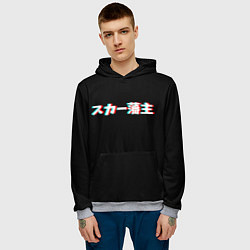 Толстовка-худи мужская SCARLXRD GLITCH LOGO, цвет: 3D-меланж — фото 2