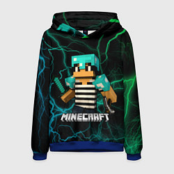Толстовка-худи мужская Minecraft молнии, цвет: 3D-синий