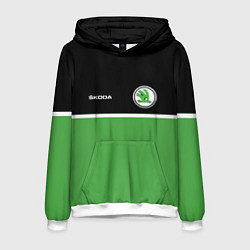 Толстовка-худи мужская Skoda Два цвета, цвет: 3D-белый