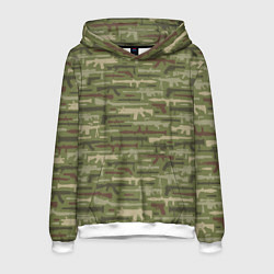 Толстовка-худи мужская Оружие камуфляж, цвет: 3D-белый