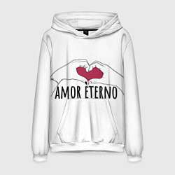 Толстовка-худи мужская Влюбленные навека, цвет: 3D-белый