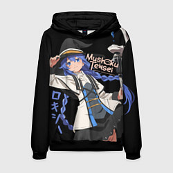 Толстовка-худи мужская Реинкарнация безработного - Рокси Мигурдия, цвет: 3D-черный