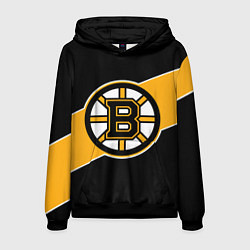 Толстовка-худи мужская Бостон Брюинз, Boston Bruins, цвет: 3D-черный