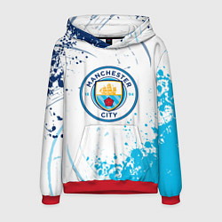 Толстовка-худи мужская Manchester City - Футбольный клуб, цвет: 3D-красный