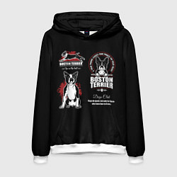 Толстовка-худи мужская Бостон-Терьер Boston Terrier, цвет: 3D-белый