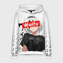 Толстовка-худи мужская Waifu - 2B Nier, цвет: 3D-белый