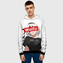 Толстовка-худи мужская Waifu - 2B Nier, цвет: 3D-черный — фото 2