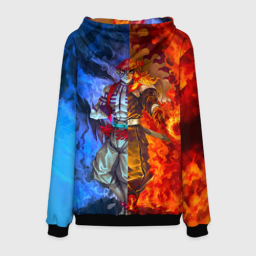 Мужская толстовка Аказа и Ренгоку противостояние клинок рассекающий / 3D-Черный – фото 2