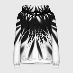 Толстовка-худи мужская Белый и черный - коллекция Лучи - Хуф и Ся, цвет: 3D-белый