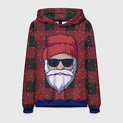 Толстовка-худи мужская SANTA HIPSTER САНТА ХИПСТЕР, цвет: 3D-синий