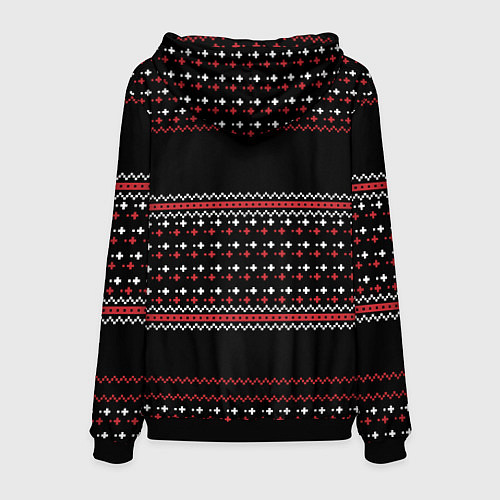 Мужская толстовка НОВОГОДНИЙ ПАТТЕРН SWEATER / 3D-Черный – фото 2