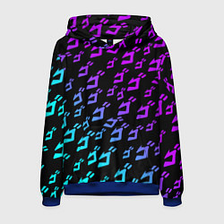 Толстовка-худи мужская JOJOS BIZARRE ADVENTURE NEON PATTERN НЕОН УЗОР, цвет: 3D-синий