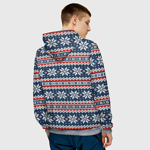 Мужская толстовка Knitted Christmas Pattern / 3D-Меланж – фото 4
