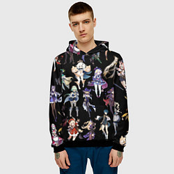 Толстовка-худи мужская GENSHIN IMPACT ПЕРСОНАЖИ ИГРЫ HEROES, цвет: 3D-черный — фото 2