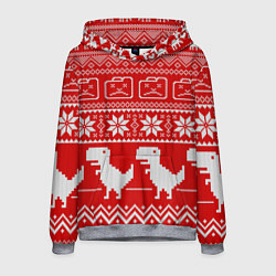 Толстовка-худи мужская Вязаный принт, цвет: 3D-меланж