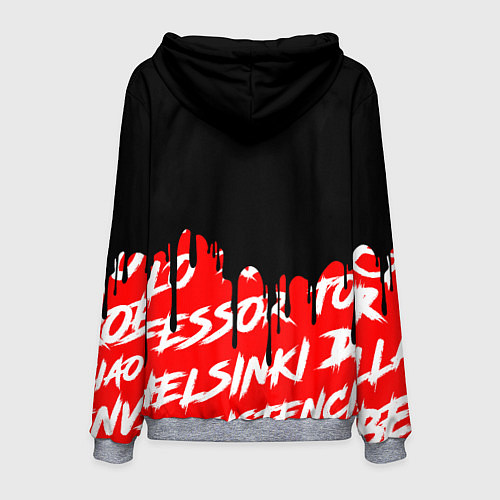 Мужская толстовка БУМАЖНЫЙ ДОМ, ПОТЁКИ КРАСКИ / 3D-Меланж – фото 2