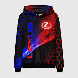 Толстовка-худи мужская LEXUS ЛЕКСУС NEON НЕОН, цвет: 3D-черный