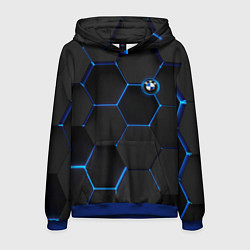Толстовка-худи мужская BMW blue neon theme, цвет: 3D-синий