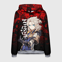 Толстовка-худи мужская ГЕНШИН ИМПАКТ АЛЬБЕДО GENSHIN IMPACT ALBEDO, цвет: 3D-меланж