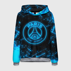 Толстовка-худи мужская PSG NEON STYLE SPORT ПСГ НЕОН, цвет: 3D-меланж