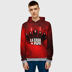 Толстовка-худи мужская БУМАЖНЫЙ ДОМ - LA CASA DE PAPEL - BELLA CIAO, цвет: 3D-меланж — фото 2