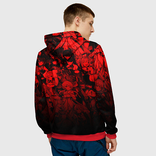 Мужская толстовка GENSHIN IMPACT DILUC ГЕНШИН ИМПАКТ ДИЛЮК / 3D-Красный – фото 4