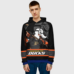 Толстовка-худи мужская Анахайм Дакс, Anaheim Ducks, цвет: 3D-синий — фото 2