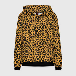 Толстовка-худи мужская Леопард Leopard, цвет: 3D-черный