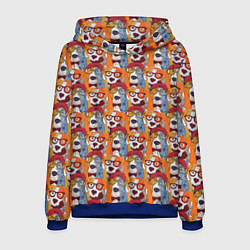 Толстовка-худи мужская Собаки в Очках, цвет: 3D-синий