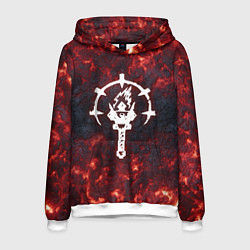 Толстовка-худи мужская Темнейшее подземелье Эмблема, цвет: 3D-белый