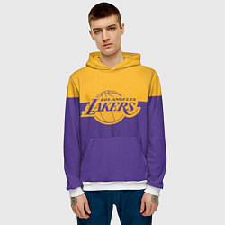 Толстовка-худи мужская LAKERS LINE HEXAGON SPORT, цвет: 3D-белый — фото 2