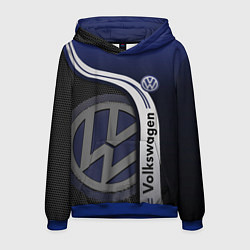 Толстовка-худи мужская Volkswagen Фольксваген, цвет: 3D-синий