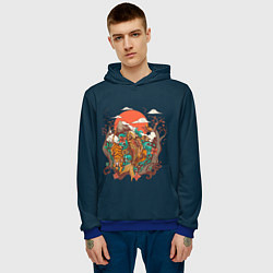 Толстовка-худи мужская Осенний Закат, цвет: 3D-синий — фото 2