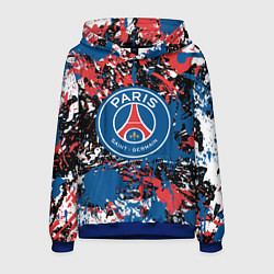 Толстовка-худи мужская PSG БРЫЗГИ КРАСОК СПОРТ, цвет: 3D-синий