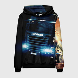 Толстовка-худи мужская SCANIA Дальнобой 2022, цвет: 3D-черный