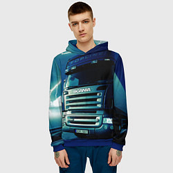 Толстовка-худи мужская SCANIA Дальнобой 2022, цвет: 3D-синий — фото 2