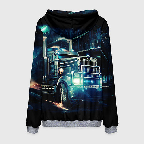 Мужская толстовка Американский Грузовик Дальнобой 2022 / 3D-Меланж – фото 2