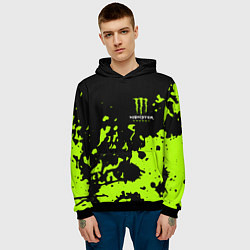 Толстовка-худи мужская Monster Energy green, цвет: 3D-черный — фото 2