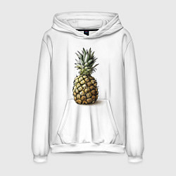 Толстовка-худи мужская Pineapple watercolor, цвет: 3D-белый