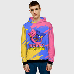 Толстовка-худи мужская Huggy Wuggy and Kissy Missy Poppy Playtime, цвет: 3D-черный — фото 2