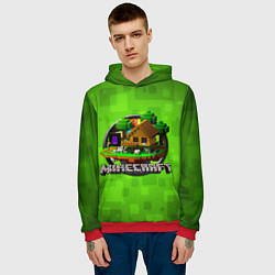 Толстовка-худи мужская Minecraft Logo Green, цвет: 3D-красный — фото 2