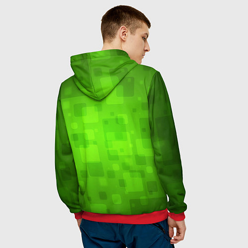Мужская толстовка Minecraft Logo Green / 3D-Красный – фото 4