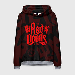 Толстовка-худи мужская МАНЧЕСТЕР ЮНАЙТЕД КРАСНЫЕ ДЬЯВОЛЫ RED DEVILS, цвет: 3D-меланж