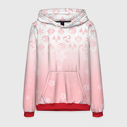 Толстовка-худи мужская ГЕНШИН ИМПАКТ ЯПОНИЯ САКУРА ЦВЕТОК, цвет: 3D-красный