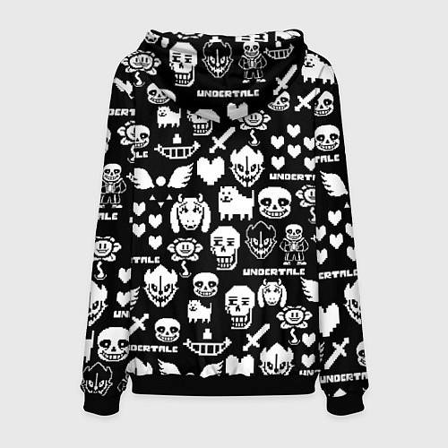 Мужская толстовка UNDERTALE PATTERN БЕЛЫЙ / 3D-Черный – фото 2