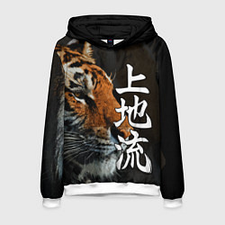 Толстовка-худи мужская Год тигра 2022 Взгляд, цвет: 3D-белый